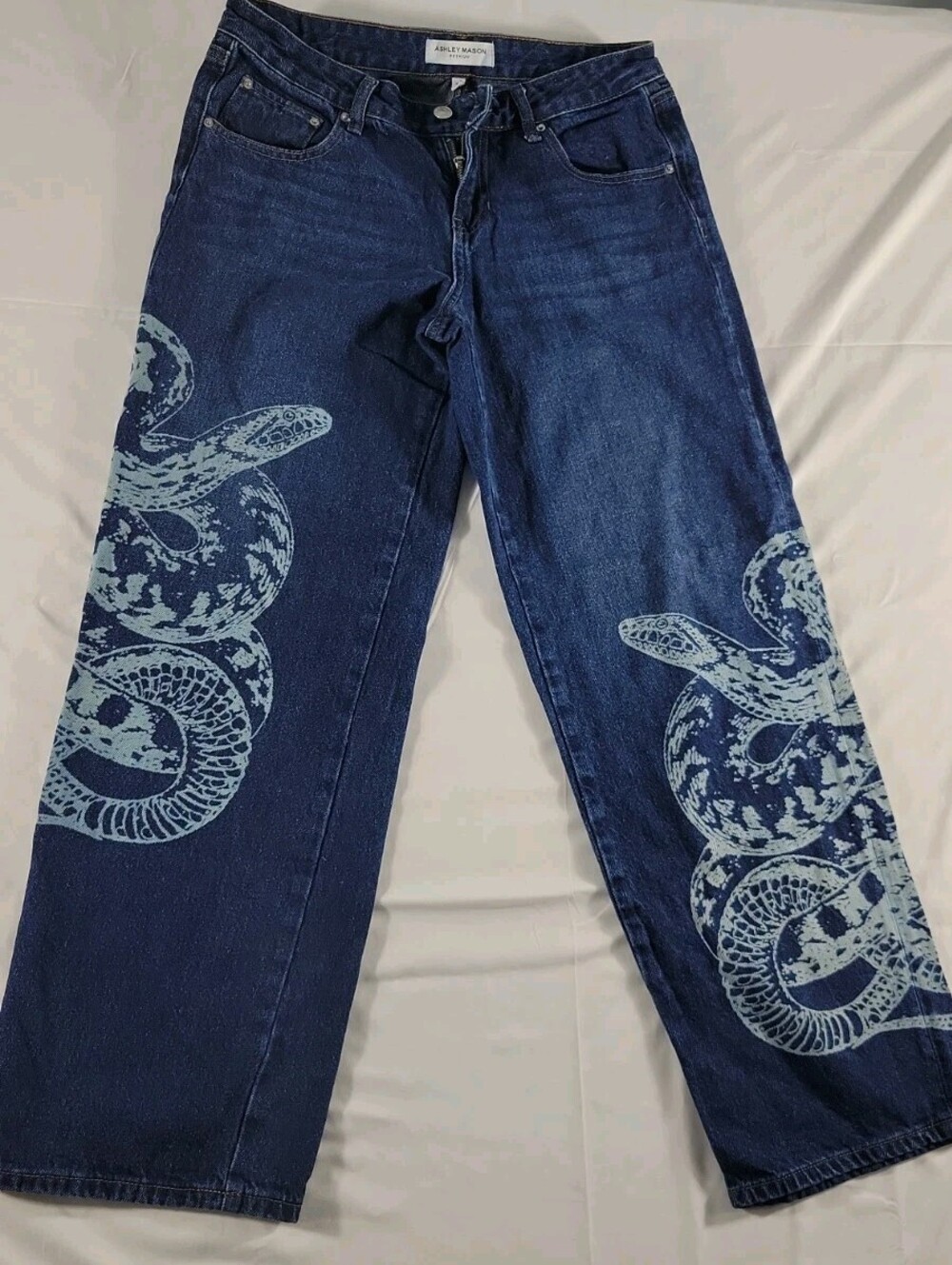 Ashley Mason Premium Bootcut Jean Modern Collection Snake Design Y2K Vibes 7 28